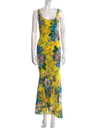 Diane von Furstenberg Floral Print Long Dress