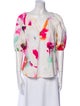 Diane von Furstenberg Tie-Dye Print V-Neck Blouse