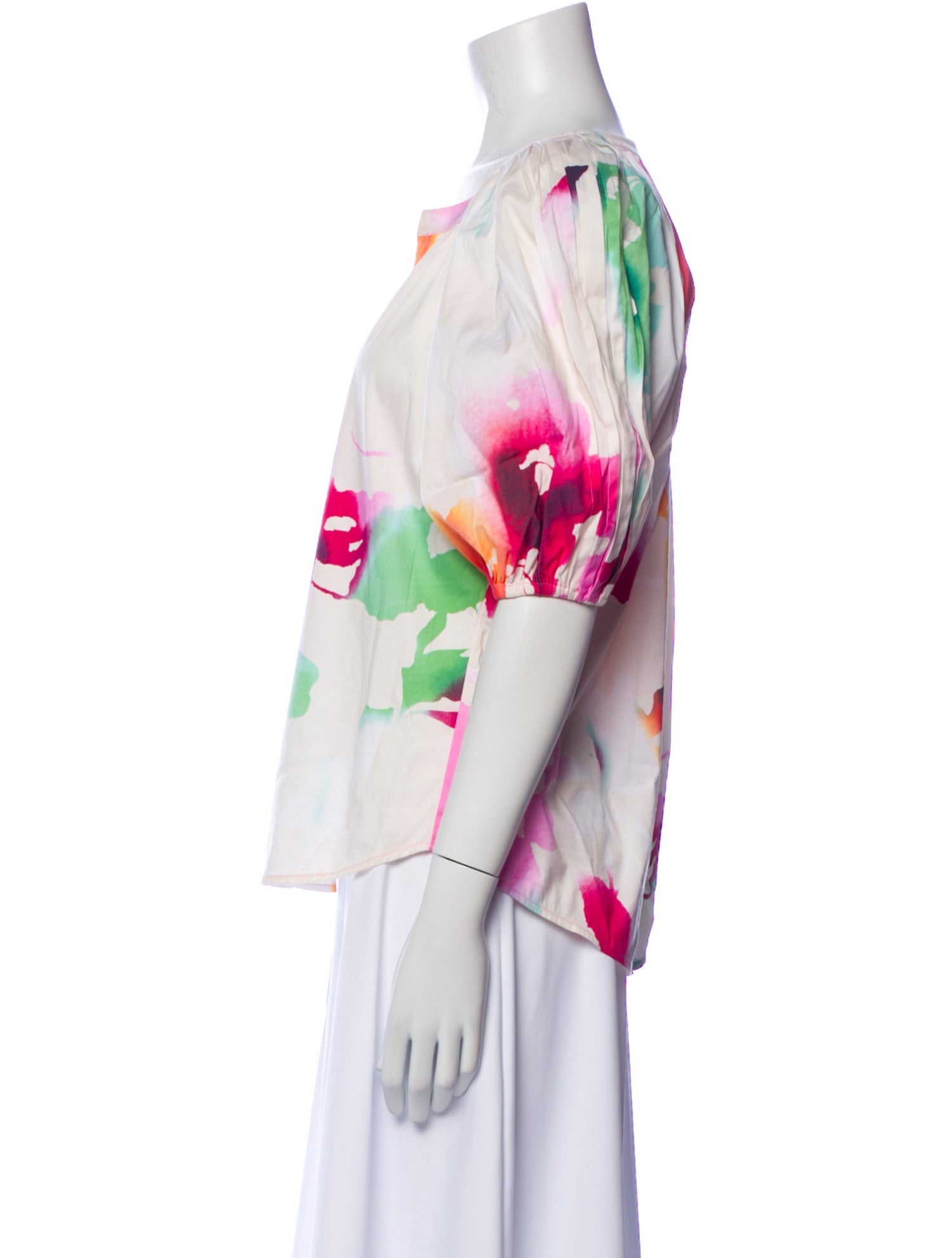 Diane von Furstenberg Tie-Dye Print V-Neck Blouse