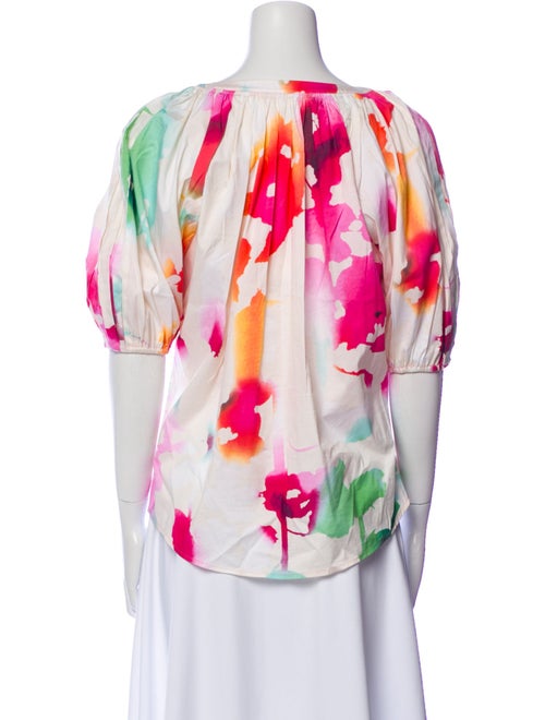 Diane von Furstenberg Tie-Dye Print V-Neck Blouse