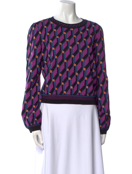 Diane von Furstenberg Printed Crew Neck Sweater