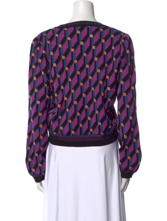 Diane von Furstenberg Printed Crew Neck Sweater