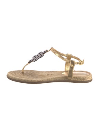 Diane von Furstenberg Leather T-Strap Sandals