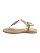 Diane von Furstenberg Leather T-Strap Sandals