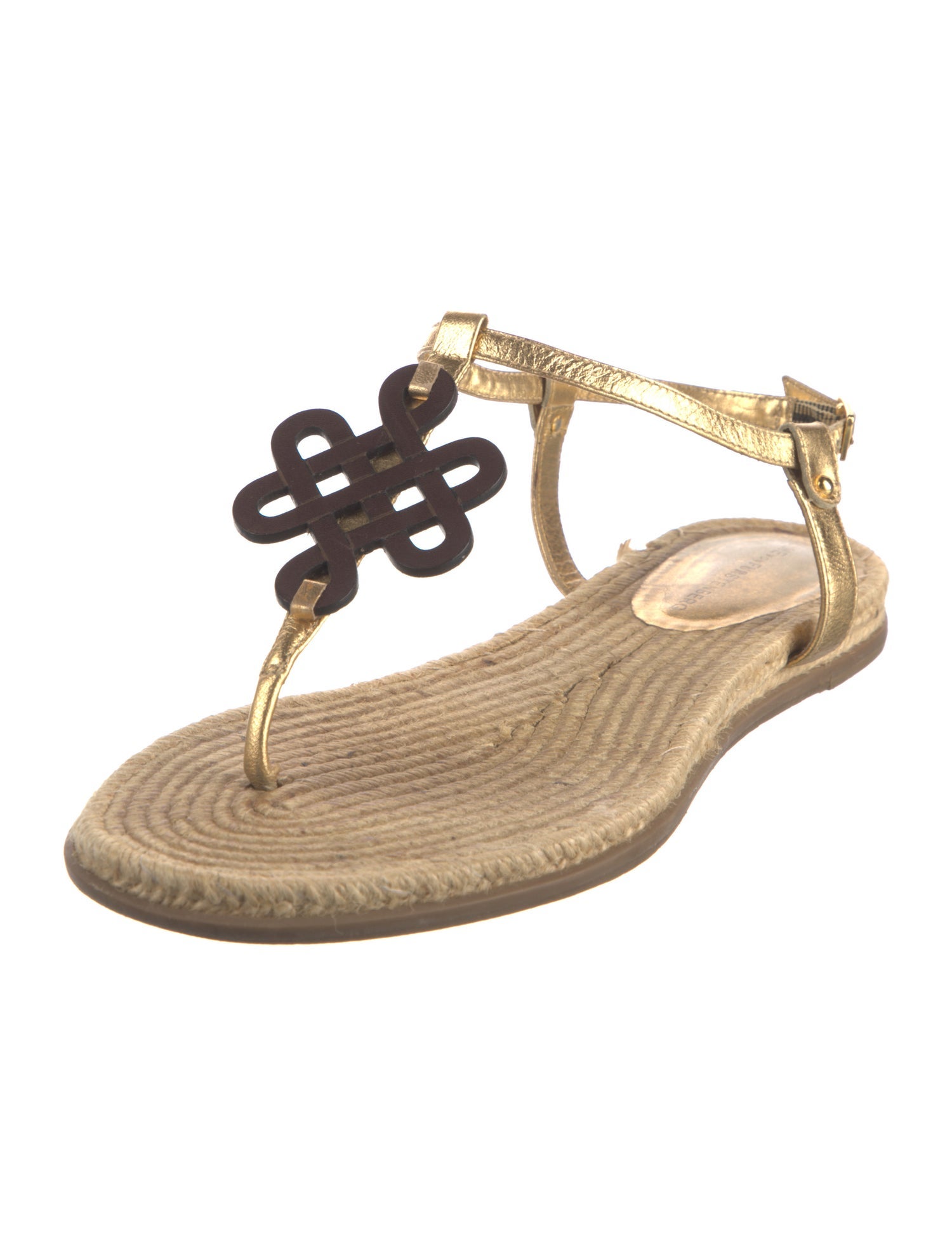 Diane von Furstenberg Leather T-Strap Sandals