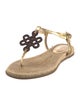 Diane von Furstenberg Leather T-Strap Sandals