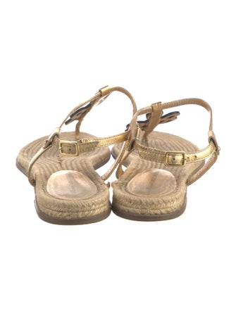 Diane von Furstenberg Leather T-Strap Sandals