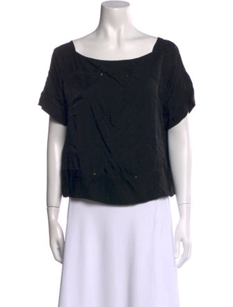 Diane von Furstenberg Square Neckline Short Sleeve Blouse