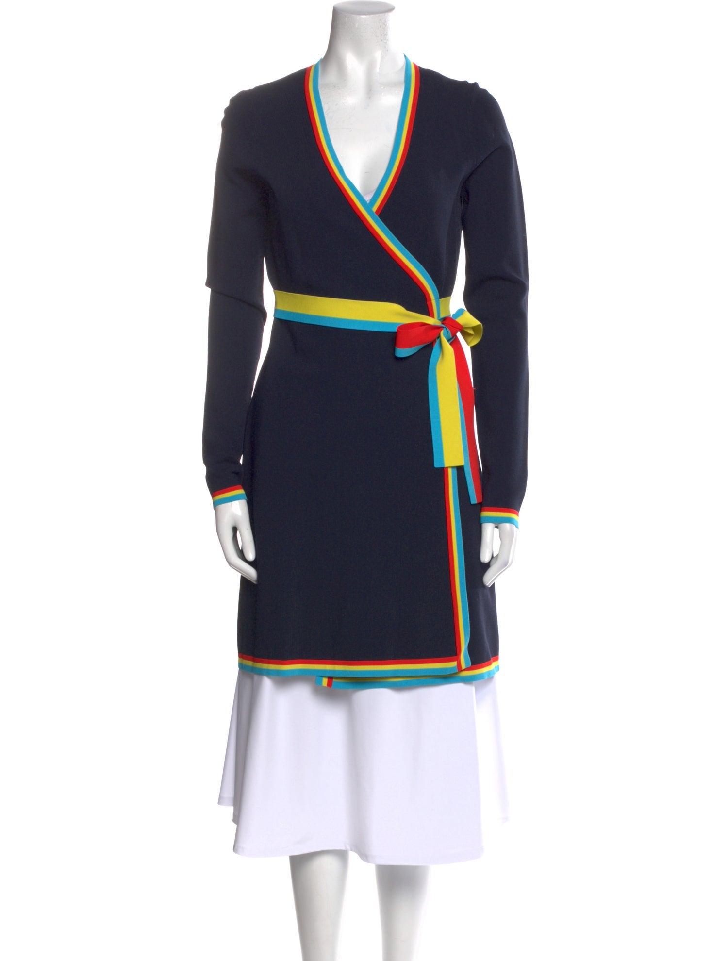 Diane von Furstenberg Striped V-Neck Sweater