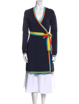 Diane von Furstenberg Striped V-Neck Sweater