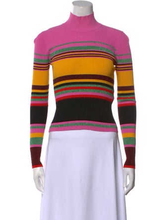 Diane von Furstenberg Striped Turtleneck Top