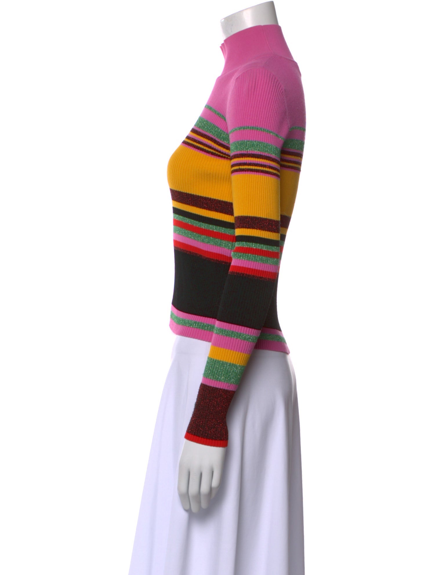 Diane von Furstenberg Striped Turtleneck Top