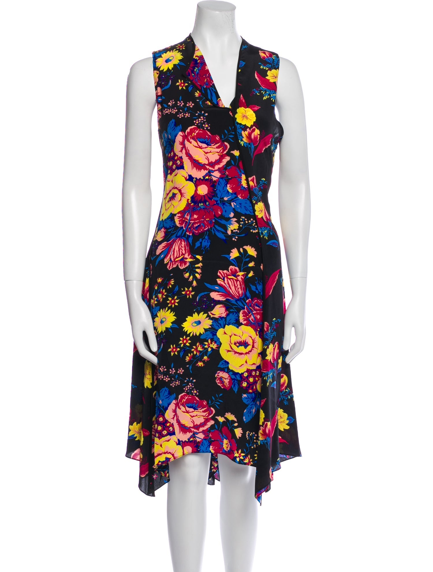 Diane von Furstenberg Floral Print Midi Length Dress