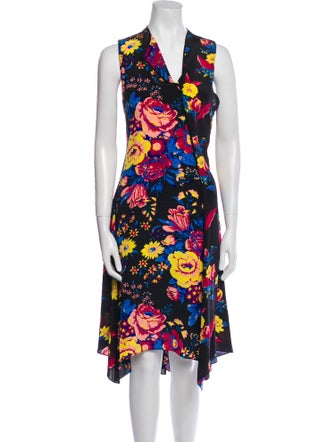 Diane von Furstenberg Floral Print Midi Length Dress