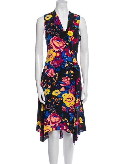 Diane von Furstenberg Floral Print Midi Length Dress