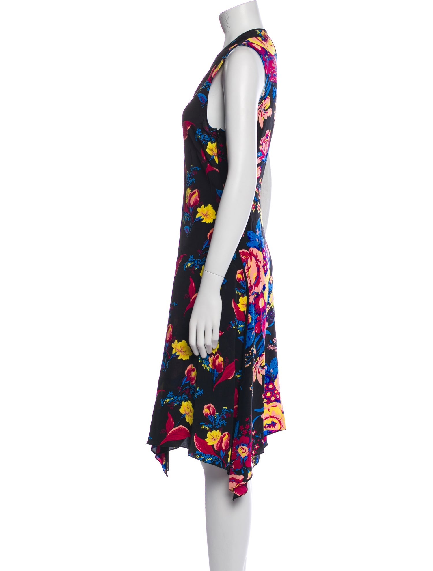 Diane von Furstenberg Floral Print Midi Length Dress