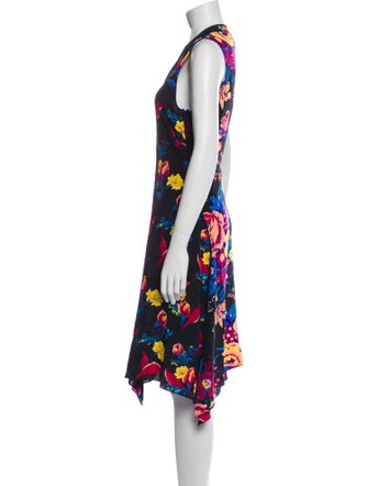 Diane von Furstenberg Floral Print Midi Length Dress