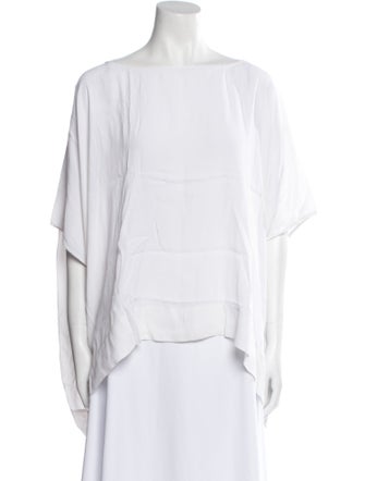 Diane von Furstenberg Bateau Neckline Short Sleeve Blouse