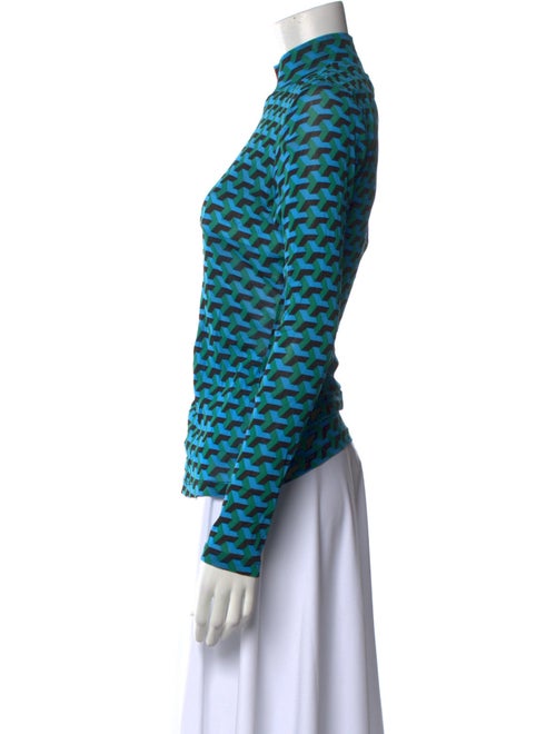 Diane von Furstenberg Printed Mock Neck Top