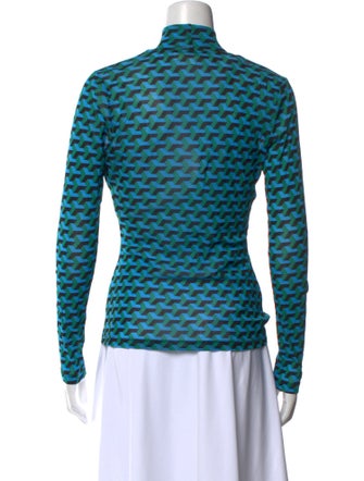 Diane von Furstenberg Printed Mock Neck Top