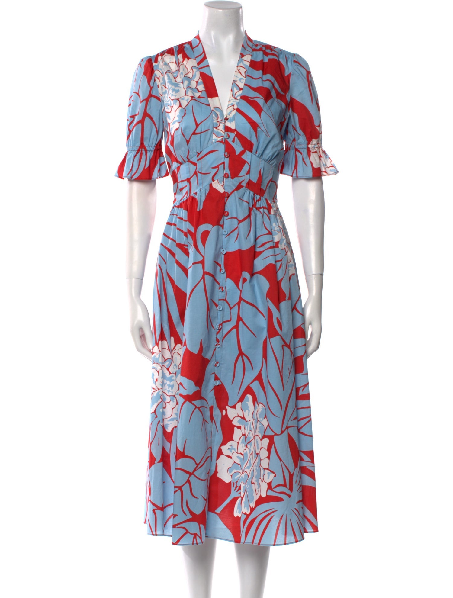 Diane von Furstenberg Floral Print Midi Length Dress