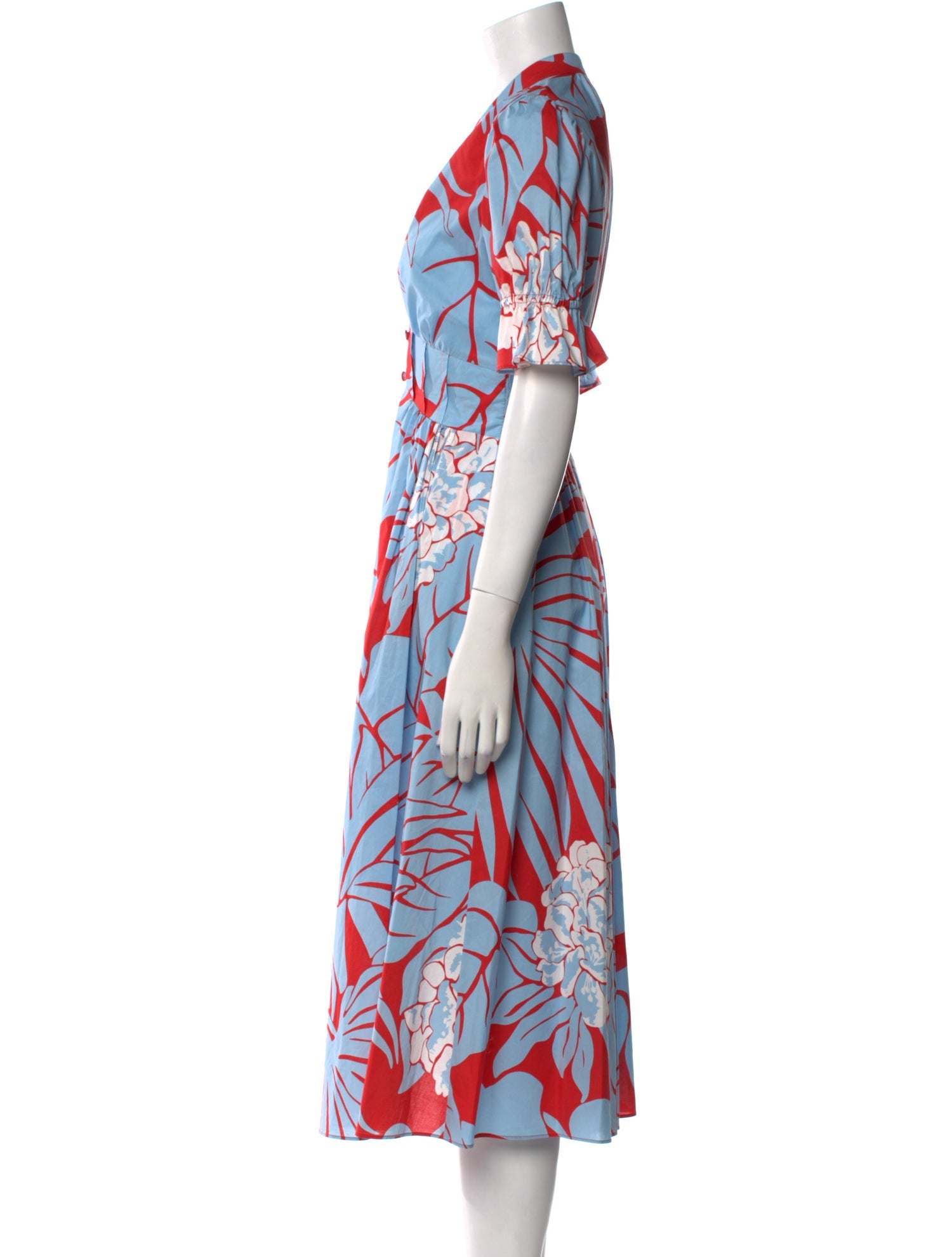 Diane von Furstenberg Floral Print Midi Length Dress