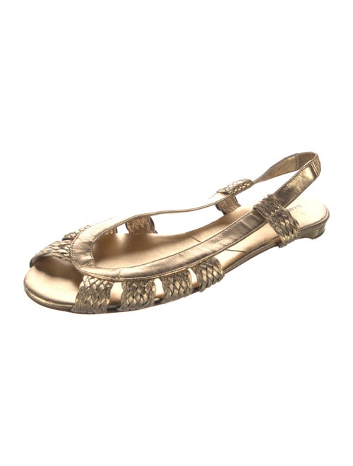 Diane von Furstenberg Leather Animal Print Slingback Flats