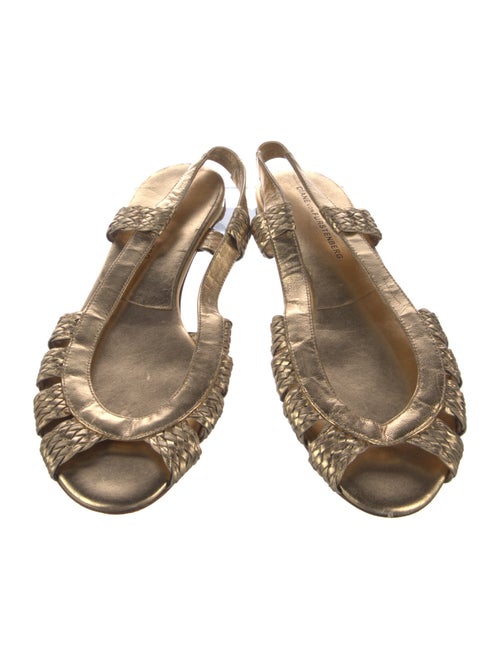 Diane von Furstenberg Leather Animal Print Slingback Flats