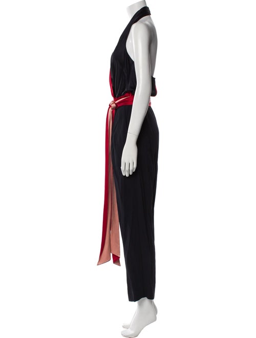 Diane von Furstenberg Colorblock Pattern Halterneck Jumpsuit