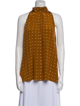 Diane von Furstenberg Silk Polka Dot Print Blouse