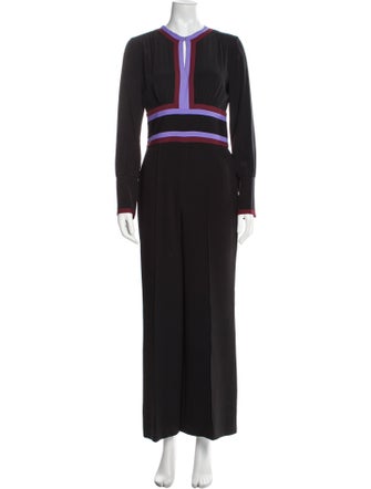 Diane von Furstenberg Silk V-Neck Jumpsuit