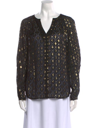 Diane von Furstenberg Printed Cowl Neck Blouse