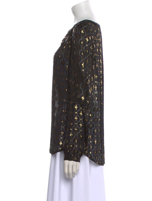 Diane von Furstenberg Printed Cowl Neck Blouse