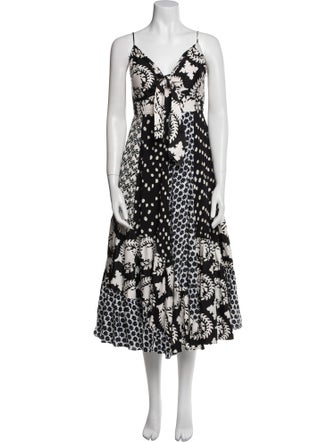 Diane von Furstenberg Floral Print Midi Length Dress
