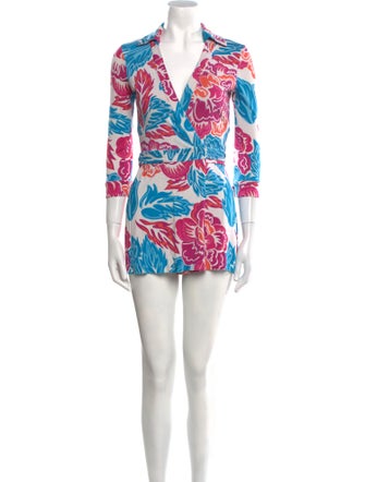 Diane von Furstenberg Silk Floral Print Romper