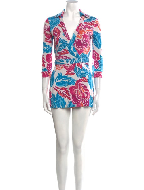 Diane von Furstenberg Silk Floral Print Romper