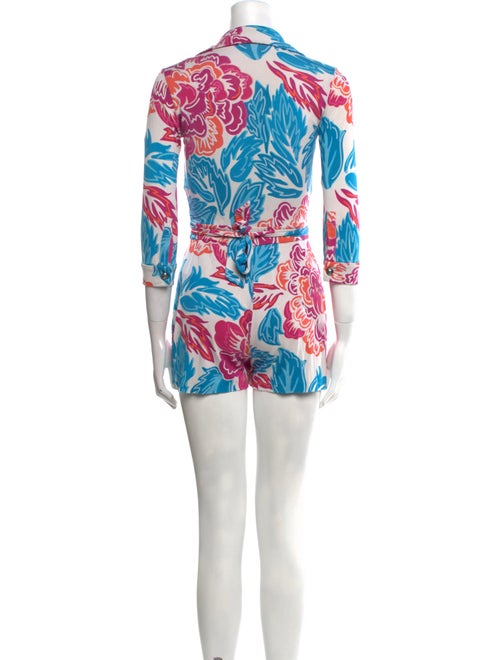 Diane von Furstenberg Silk Floral Print Romper