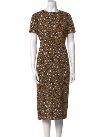 Diane von Furstenberg Animal Print Midi Length Dress