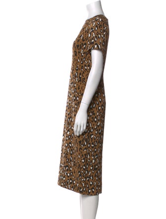 Diane von Furstenberg Animal Print Midi Length Dress