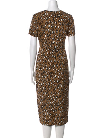 Diane von Furstenberg Animal Print Midi Length Dress