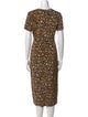 Diane von Furstenberg Animal Print Midi Length Dress