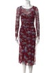 Diane von Furstenberg Floral Print Midi Length Dress