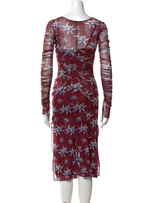 Diane von Furstenberg Floral Print Midi Length Dress
