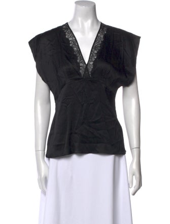 Diane von Furstenberg Silk V-Neck Top