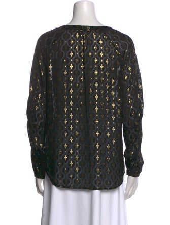 Diane von Furstenberg Printed V-Neck Blouse