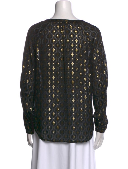 Diane von Furstenberg Printed V-Neck Blouse