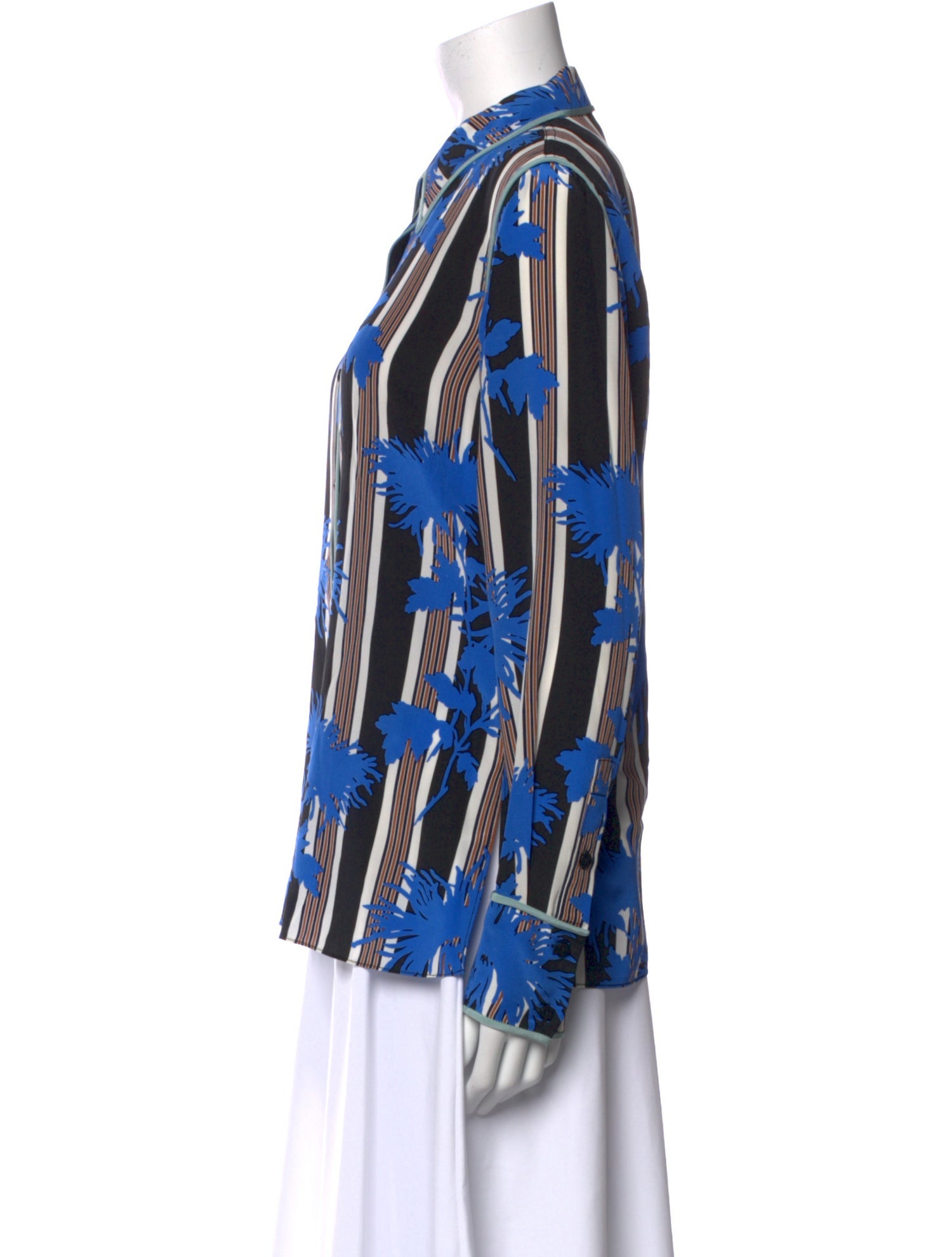 Diane von Furstenberg Silk Printed Button-Up Top