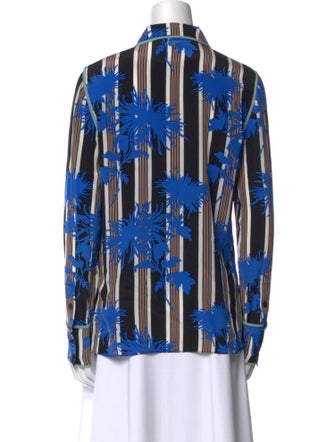 Diane von Furstenberg Silk Printed Button-Up Top