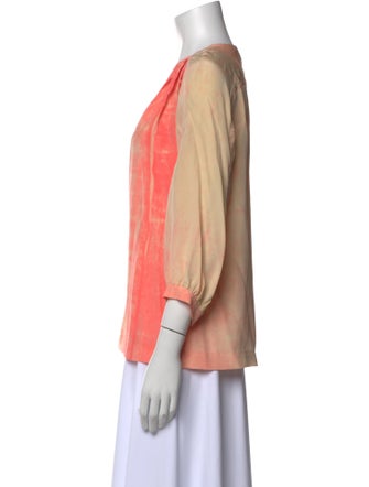 Diane von Furstenberg Silk Tie-Dye Print Blouse