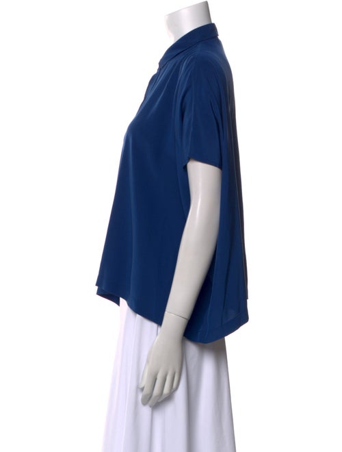 Diane von Furstenberg Silk Short Sleeve Button-Up Top